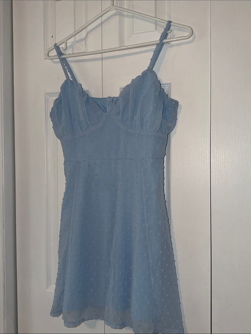 SHEIN Light Blue Textured Summer Dress